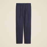 Classic pleated creased wool trouser in pinstripe