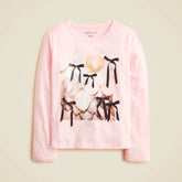 Girls' long-sleeve balloon and bows graphic T-shirt