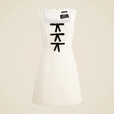 Sophia dress with velvet bows in tweed