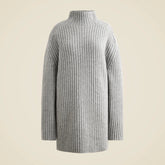 Ribbed turtleneck mini sweater-dress in vintage wool