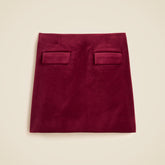 Petite flap-pocket mini skirt in velvet