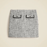 Petite flap-pocket mini skirt in tweed