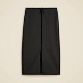 Pencil midi skirt with velvet trim in four-season stretch