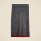 Collection brushed cashmere midi skirt with beaded embellishments