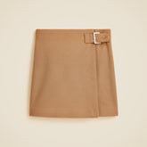 Collection wool-cashmere blend mini skirt with buckle detail