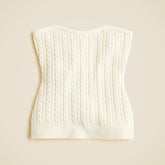 Cable-knit tube top in merino wool