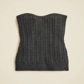 Cable-knit tube top in merino wool