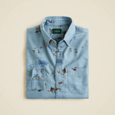 Midweight flannel shirt with button-down collar