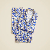 Soft-shine long-sleeve pajama pant set in floral print