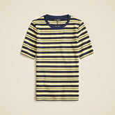 Refined rib elbow-sleeve T-shirt in stripe