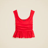 Scoopneck bubble-hem tank top