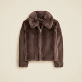 Zip-up jacket in faux fur