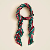 Fringe-trim scarf in wool-silk blend