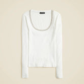 Perfect rib scoopneck T-shirt with embellishments