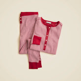 Waffle-knit pajama set in stripe