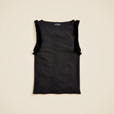 Refined rib shell top with velvet bows