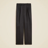 Wide-leg pleated pant in duchesse satin