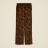 Washed velvet wide-leg trouser in jaguar print