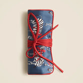 Satin jewelry roll in zebra print
