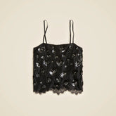 Lace-trim camisole with embellishments