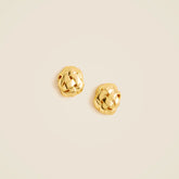 Woven button earrings