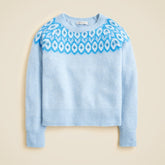 Girls' metallic Fair Isle sweater in Supersoft yarn