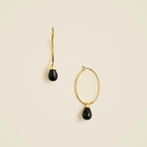 Beaded oval hoop earrings