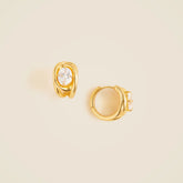 Sculptural crystal hoop earrings