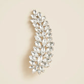 Leaf crystal brooch
