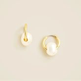Freshwater pearl huggie hoop earrings
