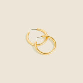 Mini tube hoop earrings in matte gold