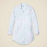 Petite Plume™ women's nightshirt in luxe Pima cotton with french ticking