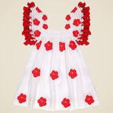 Girls' Mer St. Barth™ Serena tassel dress with hibiscus appliqué