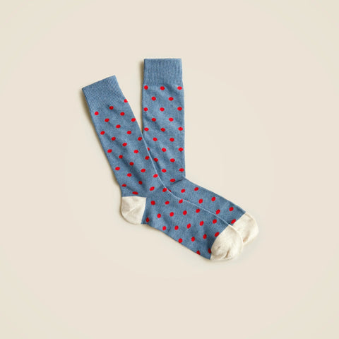 Medium-dot cotton-blend socks