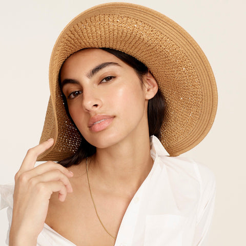 Textured summer straw hat