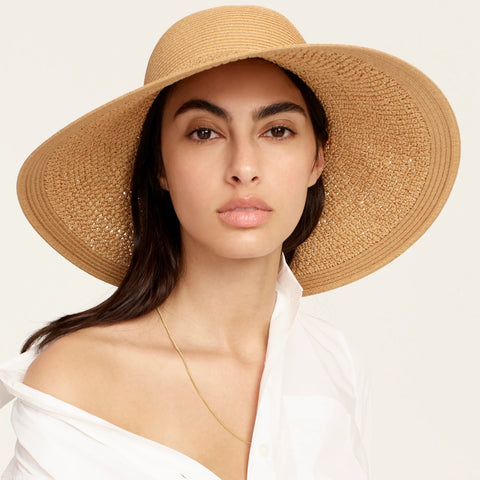 Textured summer straw hat