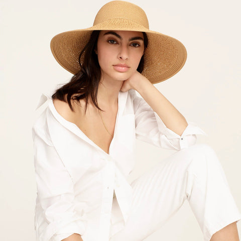 Textured summer straw hat