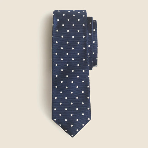 Italian silk repp tie in dot