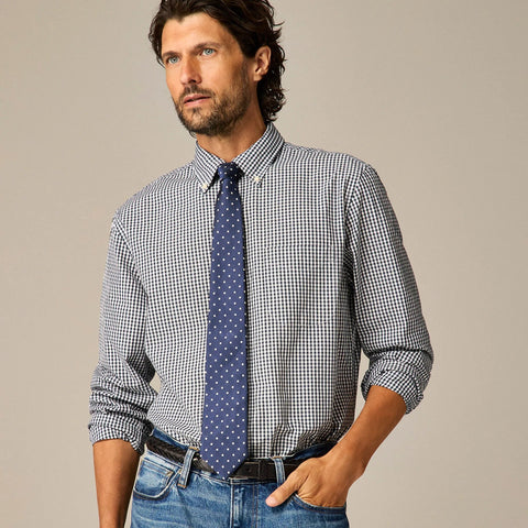 Italian silk repp tie in dot