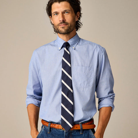 English silk tie in diagonal stripe