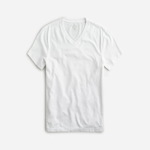 Broken-in short-sleeve V-neck T-shirt