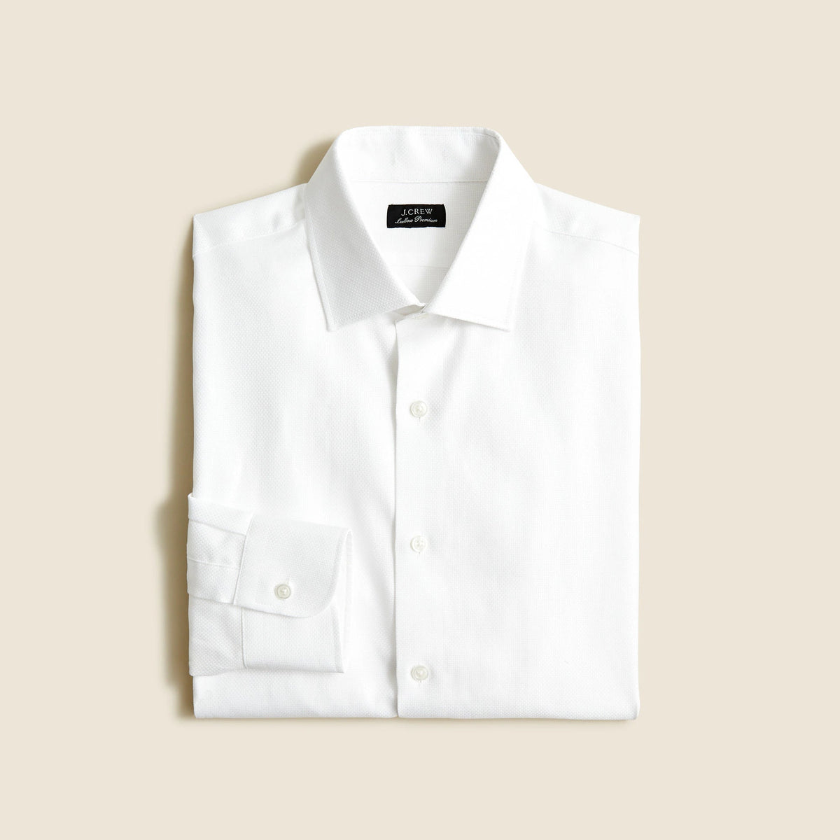 Slim-fit Ludlow Premium fine cotton dress shirt in dobby