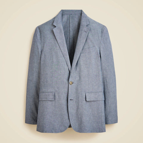 Ludlow Slim-fit unstructured suit jacket in Irish cotton-linen blend