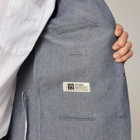 Ludlow Slim-fit unstructured suit jacket in Irish cotton-linen blend