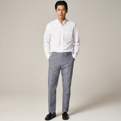 Ludlow Slim-fit suit pant in Irish cotton-linen blend