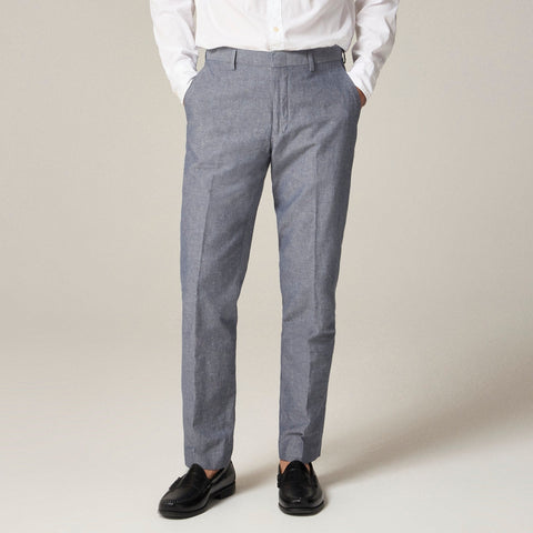 Ludlow Slim-fit suit pant in Irish cotton-linen blend
