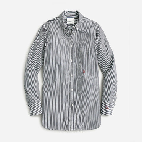Tall classic-fit washed cotton poplin shirt in stripe
