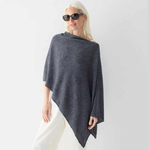 Cashmere-wool blend poncho