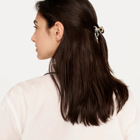 Mini hair clips two-pack in mixed Italian tortoise