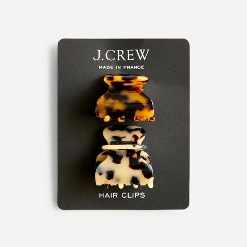 Mini claw clips two-pack in Italian tortoise